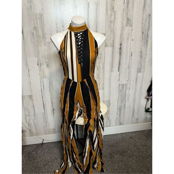 Derek Heart Pants - Stripped jumpsuit 